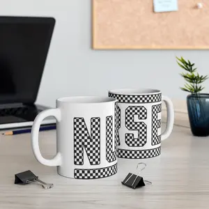 Nurse Checkered Sublimation Graphic Ceramic Mug 11oz Perfect For Coffee, Tea and Hot Chocolate-95831824 1