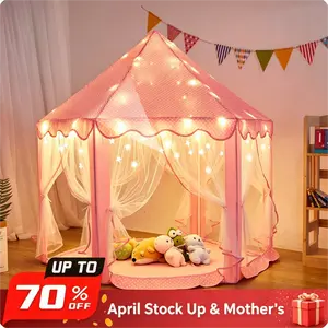 Play Castle Tent Girl Indoor Game Tent Playhouse with Light