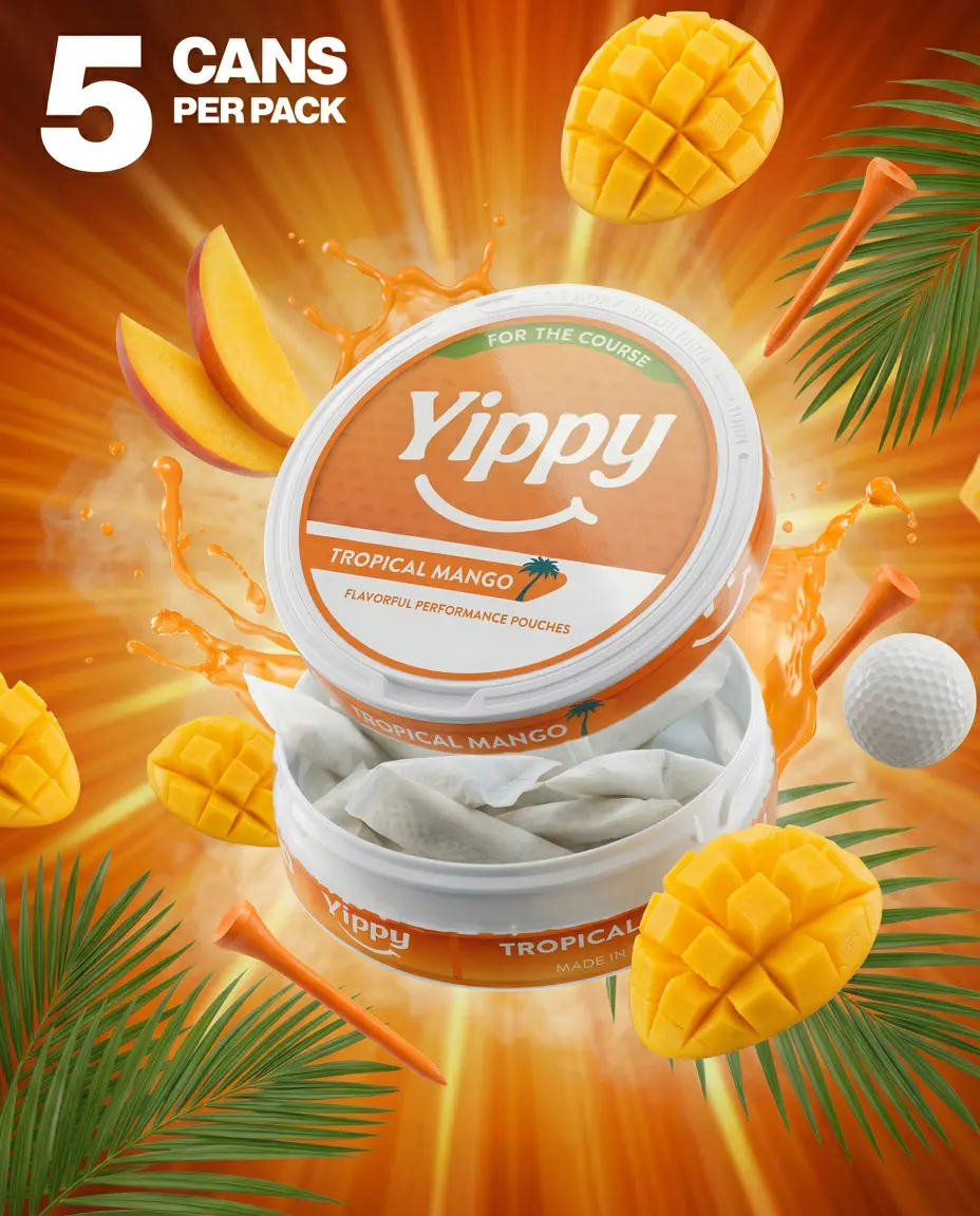Yippy 5-Pack Natural Nootropic Focus Pouches - For the Course, Flavorful, Nicotine-Free, Caffeine-Free, L-Theanine, Rhodiola
