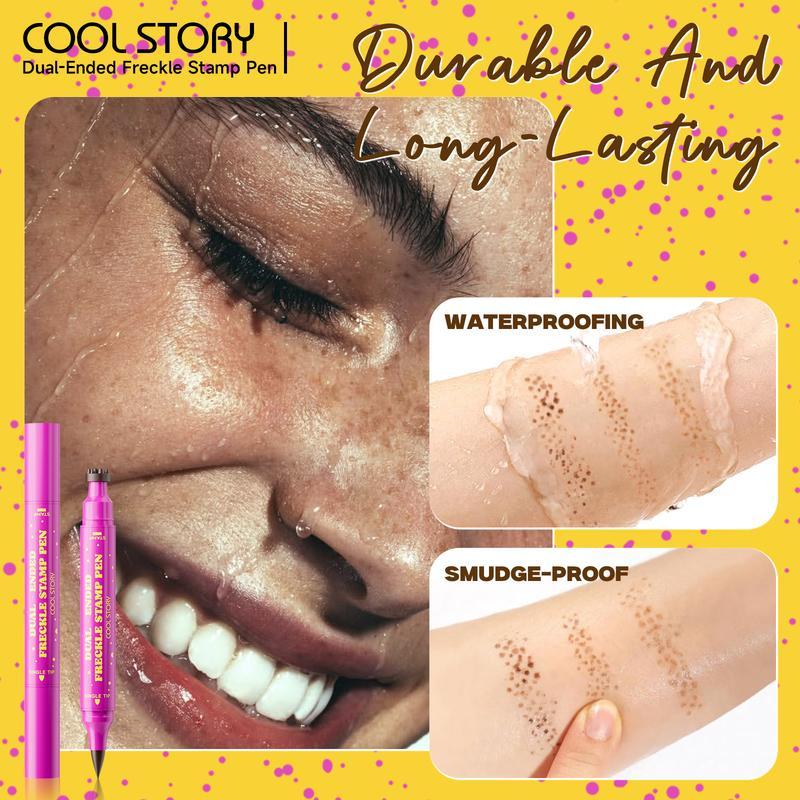 Waterproof Freckles Pen: Faux Freckle Stamp and Fine Tip Eyeliner for Realistic, Long-Lasting Freckles and Effortless Makeup, Perfect for Daily Wear and Cosplay