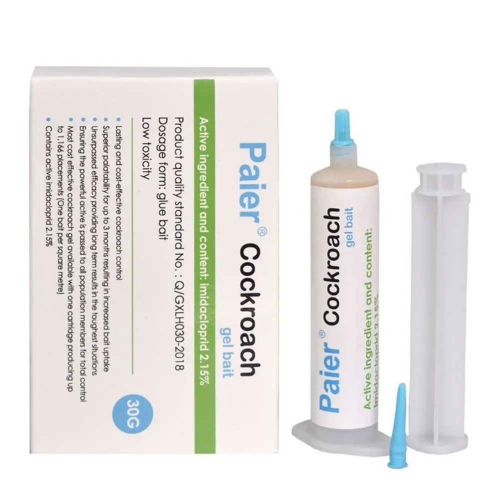 Indoor Cockroach Exterminator, Insect Repellent, 1 tubes x 30g, 1 plungers and 2 tips, German Cockroach Pest Control, Can be used indoors and outdoors