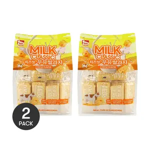 HAITAI Korean Milk Rice Cakes - Cheese Flavor, 240g/Pack | Non-Fried, Rich Milk Flavor | Popular Korean Snack