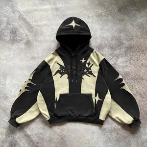 Y2K Embroidered Design Loose Zipper Men's Hoodie Geometric Pattern Women's Sportswear Gothic Street Wear Extra Large Casual Men Classic Mensweargift5