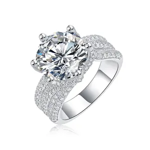 [Etsy] A Luxurious 5 Carat Synthetic Moissanite Rings for Women 925 Sterling Silver Rings with 18K White Gold Plated Shiny Lab Create Diamond Promise Wedding Rings Birthday Anniversary Party Gifts