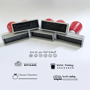 Multifunctional Life Record Stamp, Birthday, Water Intake, Income & Expenses, Reading, Mood Tracking, Planner Stamps, Creative Gift Idea, Booklet Stamps