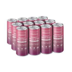 Just Ingredients Energy + Brain Boost | PomBerry Punch | Beverage |  Flavored with Real Fruit | Energy | Caffeine from Yerba Mate | Adaptogens | Nootropics | No Added Sugars