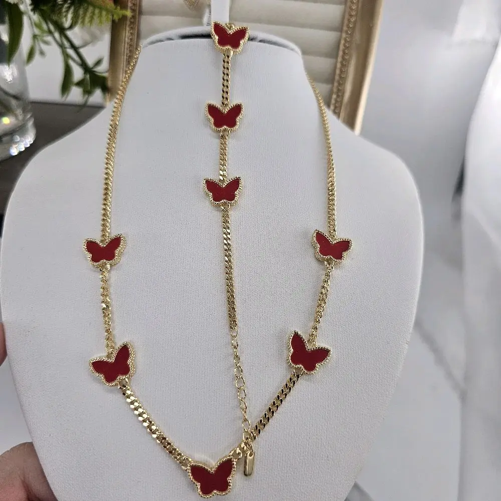 butterfly set for woman with extension necklace  fit 18 inch -20 inch  bracelet 6.5 to 8 inch.