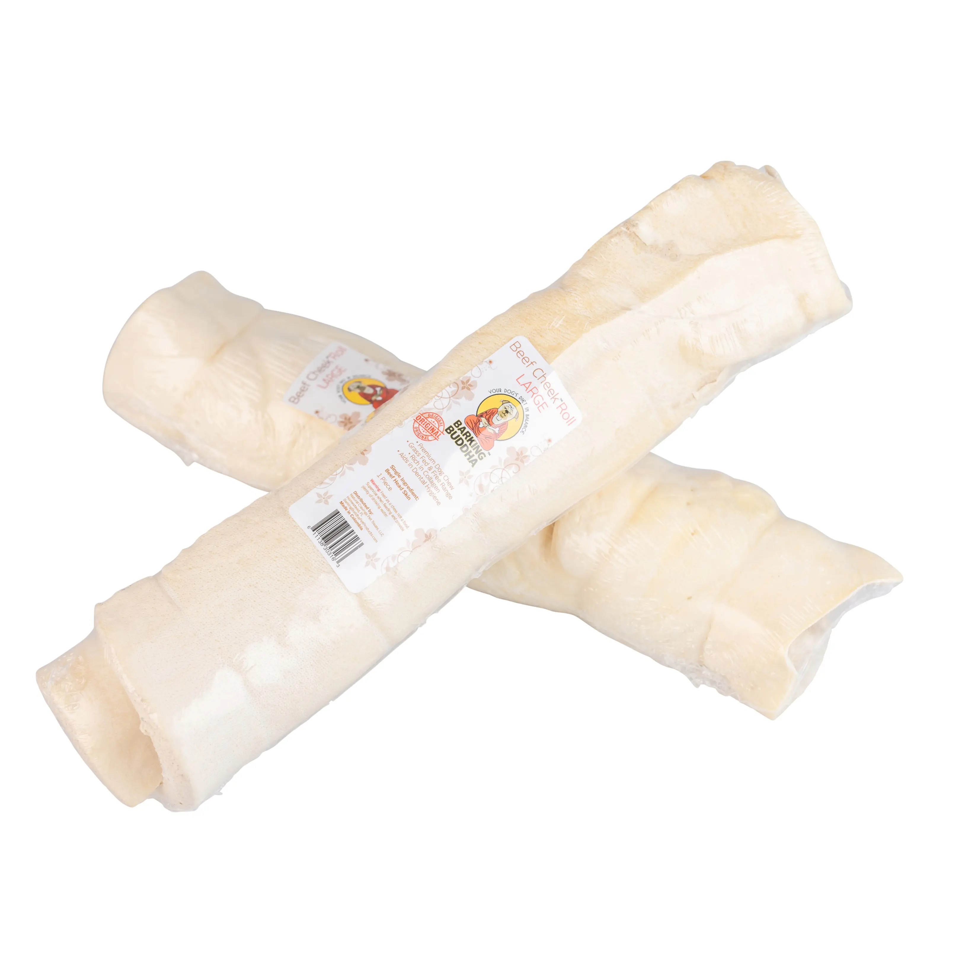 (5 Pack) Beef Cheek Original Rolls Large for Large to XL Dogs / Power Chewers