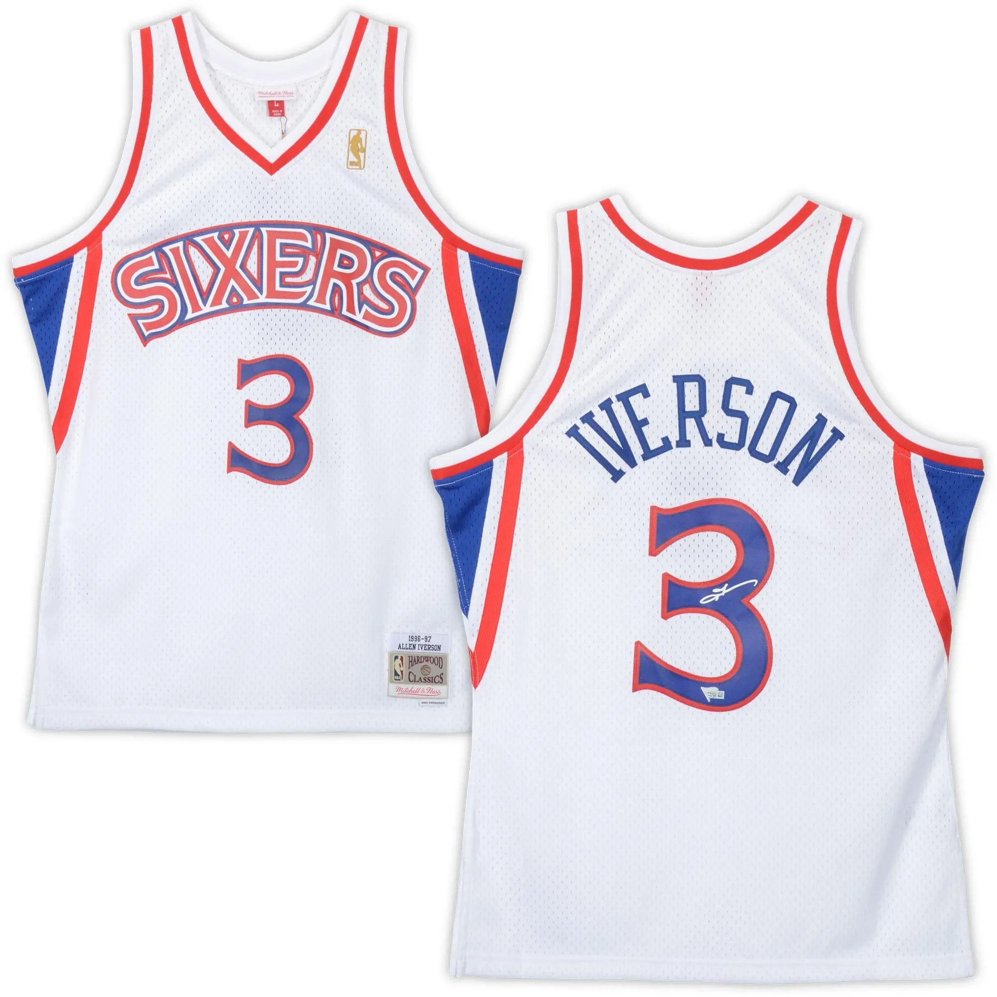 Allen Iverson Philadelphia 76ers Autographed Mitchell & Ness 96-07 White Swingman Jersey - Fanatics Authentic Certified