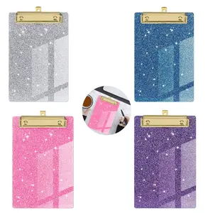 Glitter Acrylic Writing Board, 1 Count Portable Hanging File Folder, Office Stationery & Supplies for Home School Office Dormitory, Document Organizer, Office Accessories