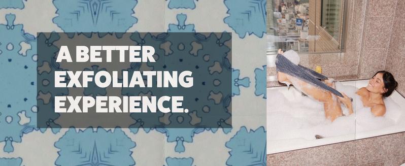 GOSHI Exfoliating Shower Bath Towel - Rip-Resistant Personal Exfoliating Washcloth, Cleaning, Scrubber for All Skin Types - Made in Japan