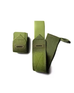 UPPPER Wrist Wraps Khaki 2.0 - 19" Wrist Support for Powerlifting and Gym Workouts, Hook-and-Loop Closure, Thumb Loop