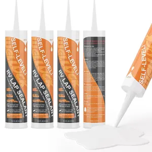 Roof Sealant Self Leveling Lap Sealant White, Flexible Repair Caulking Rubber Epdm For Camper, Motorhomes, Trailers, Secure Odorless Waterproof&UV All Weather Adhesive 10.3oz 4 Packs