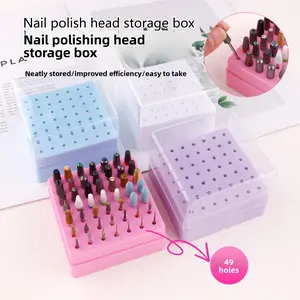 New Nail Polish Sanding Heads 49-Piece Box Display Stand Cleaning Dustproof Nail Art Display Box Storage Box Tool Organizer