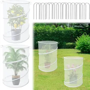 Pop-Up Plant Protector Cover Extra Large - Foldable Mesh Plant Cage with Ground Stakes for Garden Pest & Animal Control