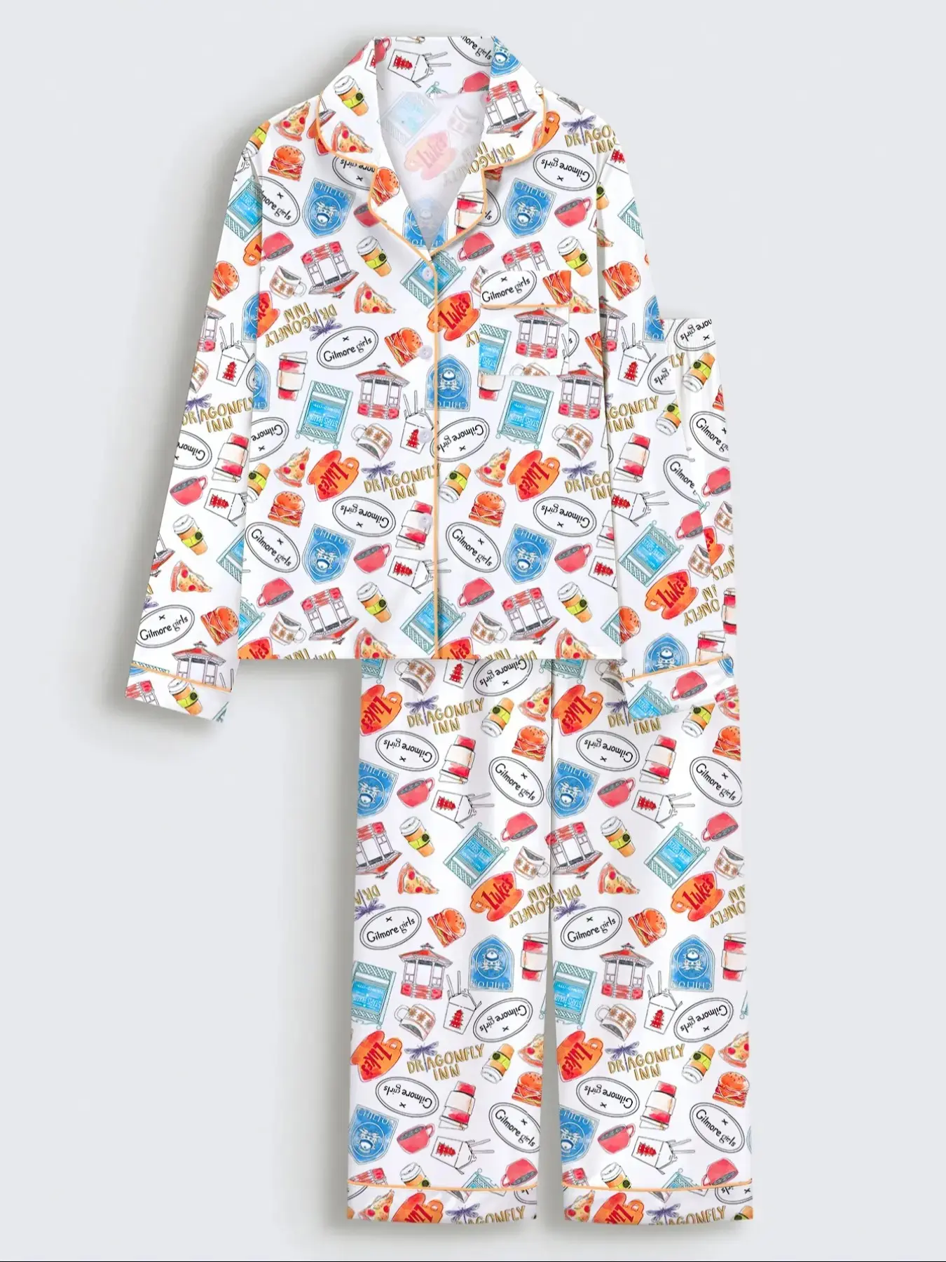 Two Piece Strawberry Bow Cartoon Girl Pajama Set Cartoon Print Sleepwear Soft Satin Fabric Comfortable Fabric, Premium Soft Fabric pajama set