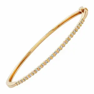 10K Yellow Gold Diamond Bangle Bracelet