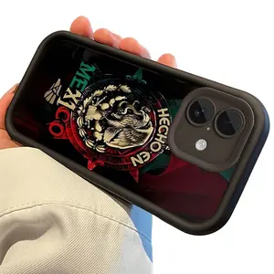 Hecho En Mexico Phone Case for iPhone 11 12 13 Mini 14 15 16 E 17 Pro Max Plus Air, Mexican Flag Eagle Design Protective Cover, Shockproof Slim Soft Case