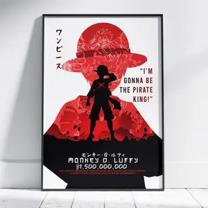 [Sale Off Up To 50%] [Unframe] Monkey D. Wanted OP Anime Poster, Modern Manga Wall Art