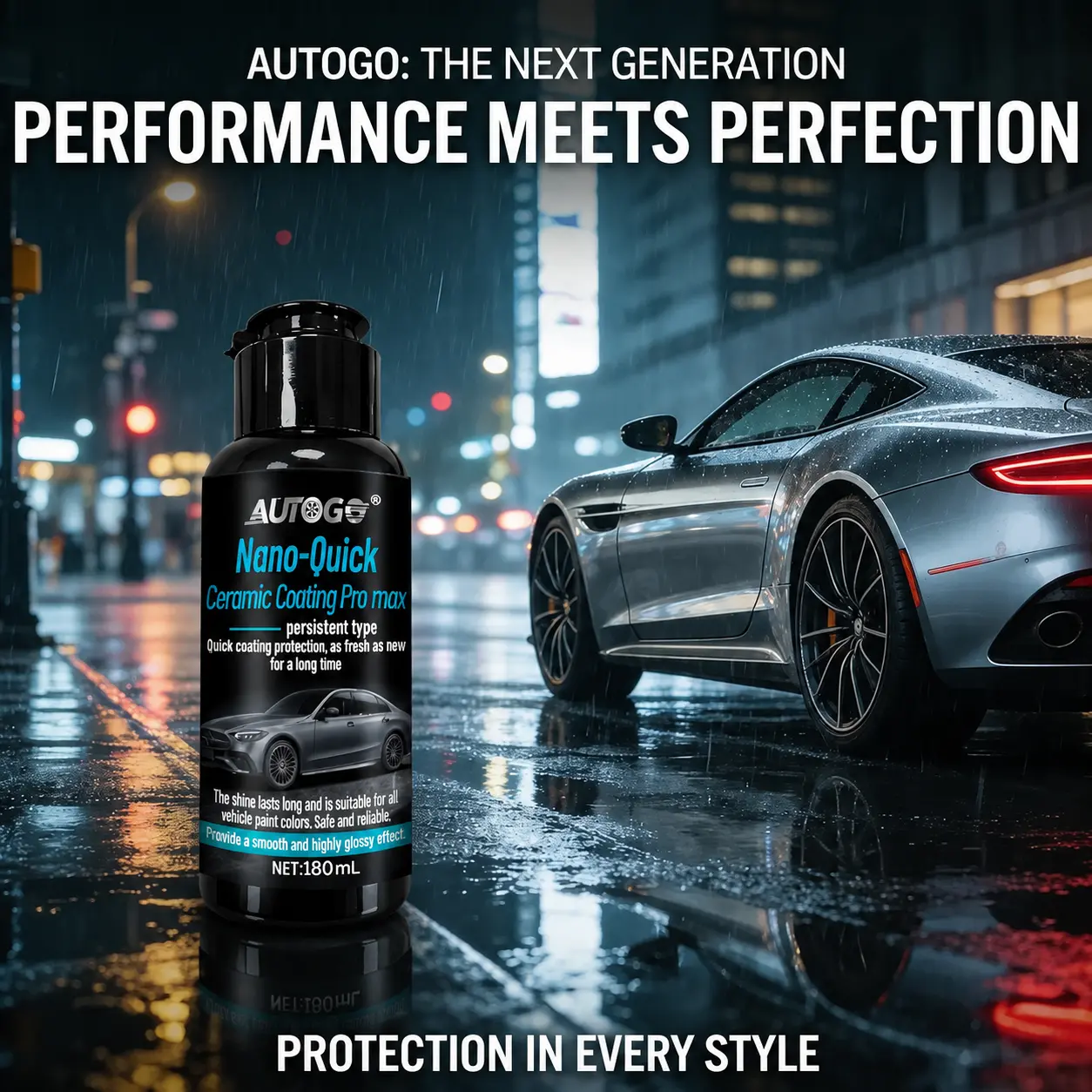 Nano Ceramic Coating Professional Edition MAX Version is specially designed for automobiles. It utilizes advanced ceramic technology and features dust-proof, water-resistant properties as well as long-lasting luster. Capacity: 180 milliliters.