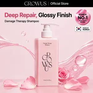 GROWUS Damage Therapy Shampoo 16.90 fl oz 500ml with Pearl Extract & Marine Collagen for Deep Hydration & Repair Sulfate-Free Haircare - Moisture