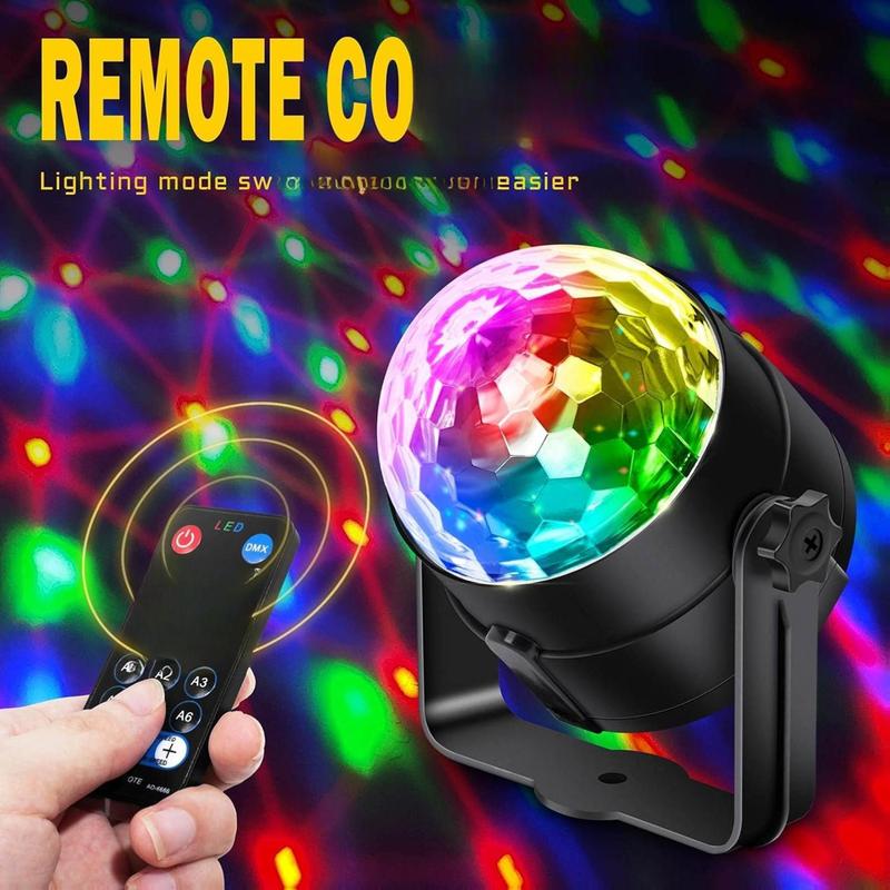 [2-Pack] Disco Ball Party Lights Sound Activated Remote Control, 12 Modes Stage DJ Strobe Lights for Halloween Party Decorations Birthday Christmas Home Room Dance Parties Glow Party Supplies