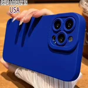 Klein Blue Series iPhone Case 14promax Case Eyes Silicone for iPhone 15pro New Case 12 Pure Color Evening 11 Points Minimalist Full Set X Drop Proof Male 15plus Female