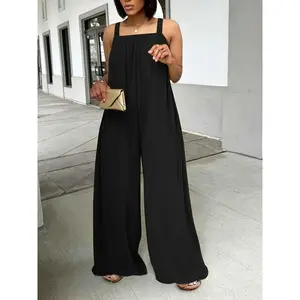 Chic Womens Sleeveless Solid Jumpsuit