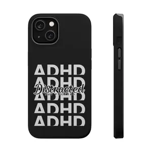 ADHD Distracted Magnetic Tough Cases for iPhone, Unique Phone Case, Gift for ADHD Awareness, Mental Health Support, Customizable