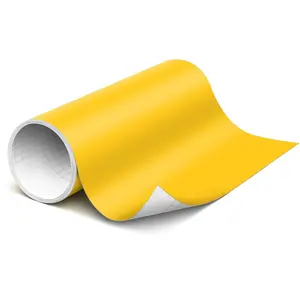 631 Matte Yellow Vinyl Durable Roll Easy to Weed Permanent Adhesive Craft Vinyl for Plotting Machines, Decals & DIY Projects 12" x 10ft