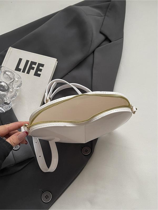 Elegant Heart-Shaped Shoulder Bag for Women, Glossy Design Crossbody Purse, Perfect for Shopping, Stylish Ladies' Accessory, Elegant Bags Elegant Heart-Shaped Shoulder Bag for Women, Glossy Design Crossbody Purse, Perfect for Shopping, Stylish Ladies' Accessory, Elegant Bags