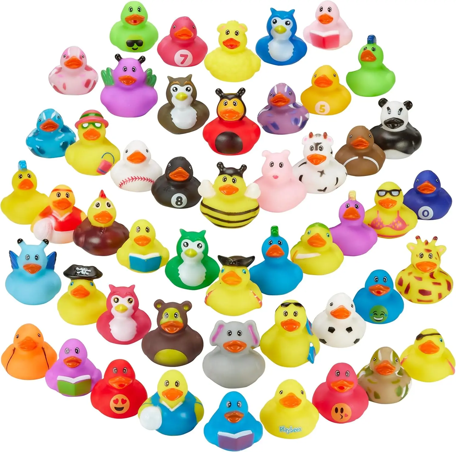 PLAYBEES Rubber Ducks in Bulk 50 Pack Assortment Duckies Kids Baby Bath Shower Toys Jeep Ducking Floater Summer Beach Pool Activity Baby Showers Accessories Classroom Incentives