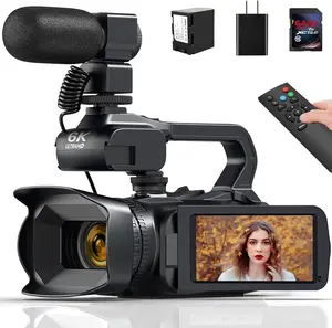 Handheld 2026 Video Camera Camcorder - Digital Zoom, 4-in Touch Screen, Wireless Remote Control, 64GB Memory Card, Crystal-Clear Recording for Outdoor Entertainment, Family Gatherings