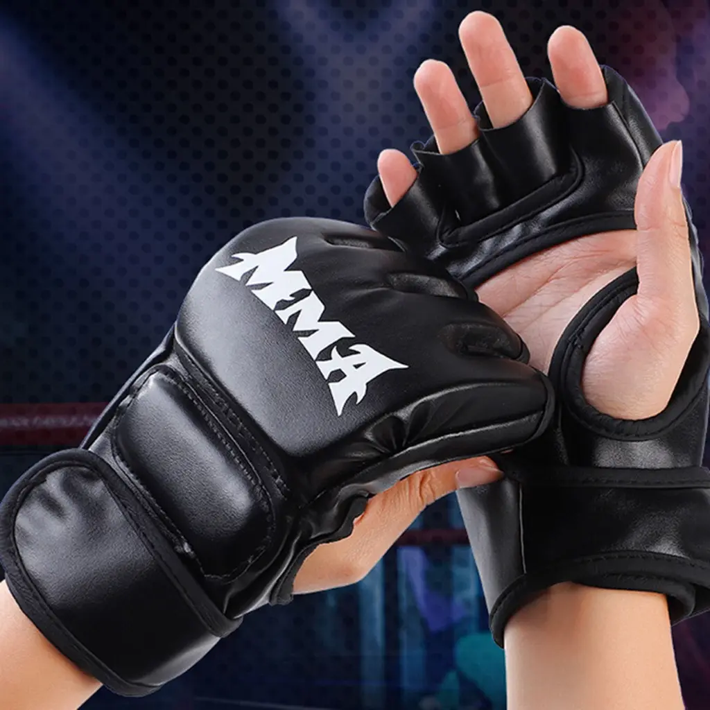 Boxing Gloves, Half Finger Gloves Kickboxing Gloves, MMA Punching Bag Gloves