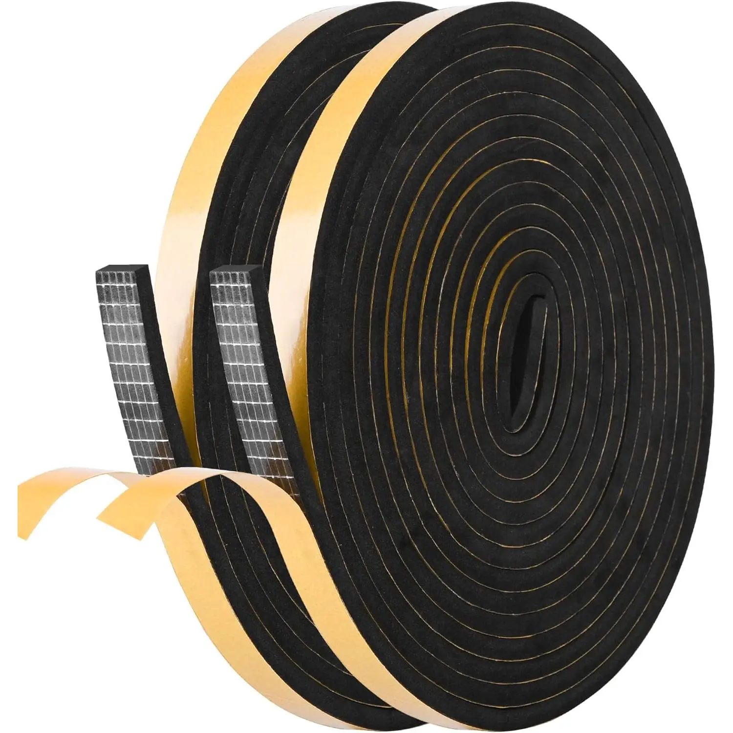 Self Adhesive  Tape Weatherstrip 1/2in x 1/4in x 42Ft High Density  Insulation Strips  Seal Weather Stripping with  Adhesive for Door and Window Sound Isolation Soundproofing