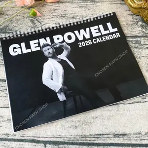 Glen Powell 2026 Wall Calendar, If You Feel It Chase It Calendar, Celebrity Unique Holiday, New Year, Funny Gift For Fans Him