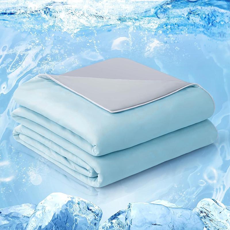 Cooling Comforter Q-Max Cooling Fabric Soft Nylon Blend Lightweight Breathable for Hot Sleepers Stay Cool & Dry All Night