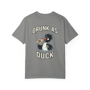 Drunk As Duck T-shirt | Drinking Cartoon Duck Graphic
