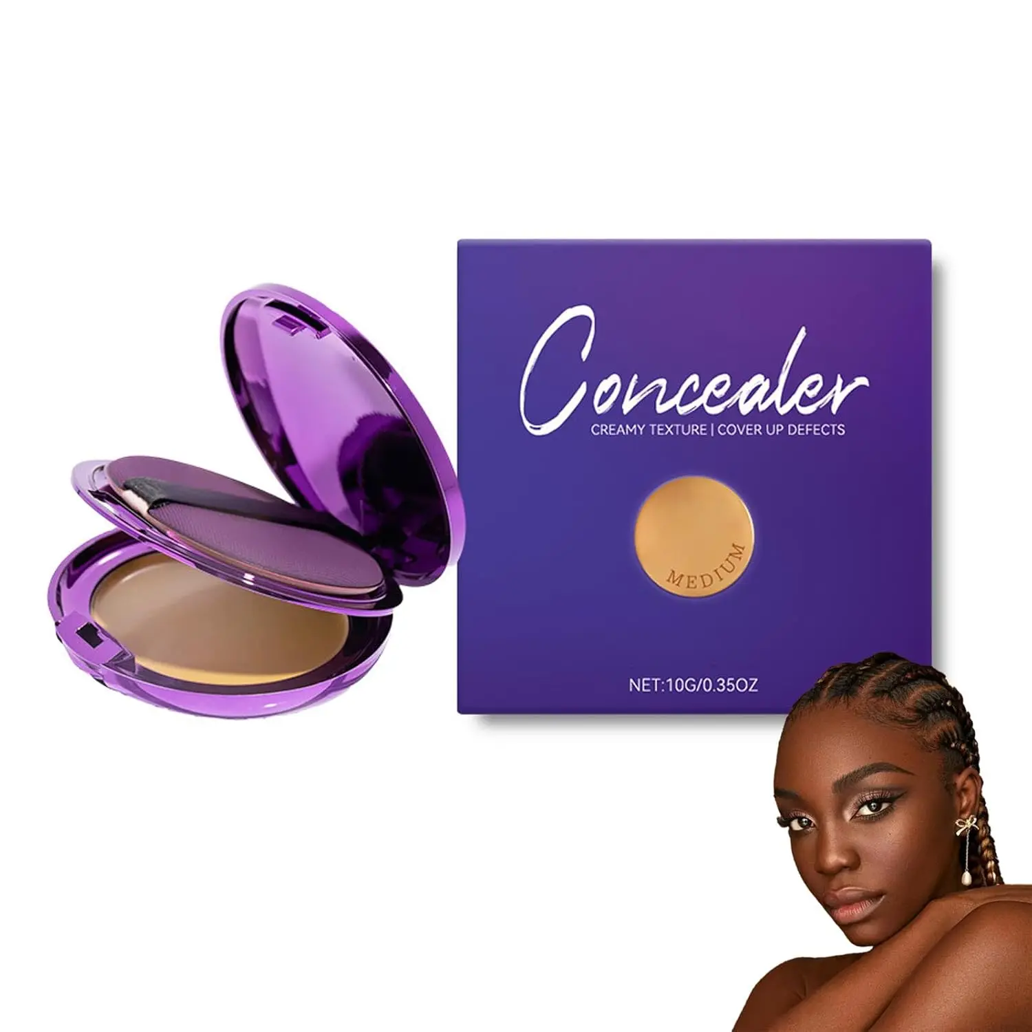 Soft Matte Cream Concealer, Matte Concealer for Face & Body, Natural Color Full Coverage Waterproof Hydrating Long-Lasting Concealers for All Skin (Dark)