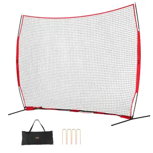 VEVOR Barricade Backstop Net,  12x9 ft Ball Sports Barrier Netting, Portable Practice Equipment with Carry Bag, Protection Screen for Baseball Softball Lacrosse Soccer Hockey Training, for Backyard