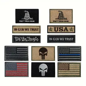 American Flag Pattern Patch, 12pcs/set USA Flag Patch, Sewing Accessories for Caps, Bags, Backpacks, Home Decor