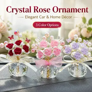 Crystal Rose Gift for Women, Eternal Rose Flower Bouquet Ornament, Romantic Car & Home Decor, Mother’s Day, Birthday & Anniversary Gift.Indoor Recreation