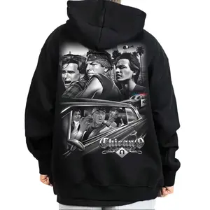 Men's Old Movie Vatos Locos Forever Graphic Hoodie - Chicano Cholo Gangster Streetwear, Lowrider Tops, Loose Unisex Menswear with Quality Fabric, Ideal Men's Gifts