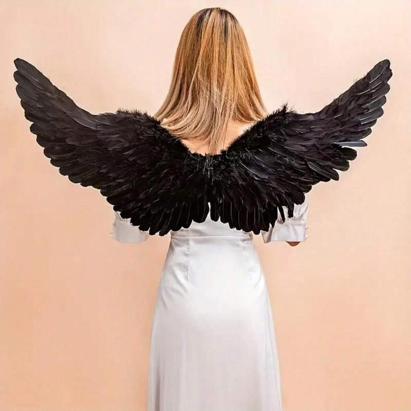 Angel Wings Costume Accessories Set, Paper Feather Wings for Party Wedding Performance Holiday Decor, Multifunctional Affordable Party Supplies, Party Event Props