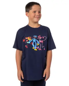 Poppy Playtime Boys' CH2 Bad Guys Huggy Mommy Long Legs Boxy Boo Character Graphic T-Shirt