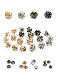 Rosette Rivets Costume Crucifix Accessories, Roses Rivets Leathercraft Brads, Nailheads Rivets Alloy, DIY Accessories Decoration