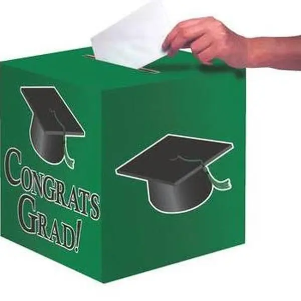 Hoffmaster Group 083310 6 by 1 Count Congratulations Graduation Party Card Box, Black - Case of 6