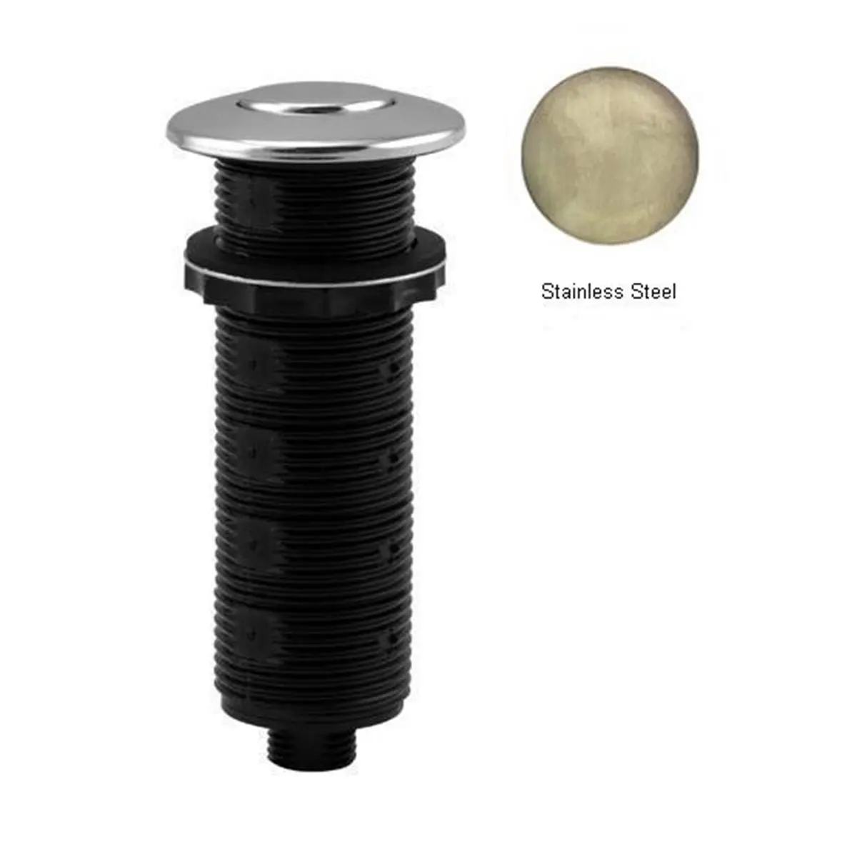 212 MAIN Westbrass Garbage Disposal Button and Flange Replacement - Stainless Steel Build, Heavy-Duty Forged Brass Deck-Fit Electrical Switch, Fits 2-1/2" Thick Decks, 3" Shafts, Replaces G.E., In-Sink-Erator & Most Manufacturers