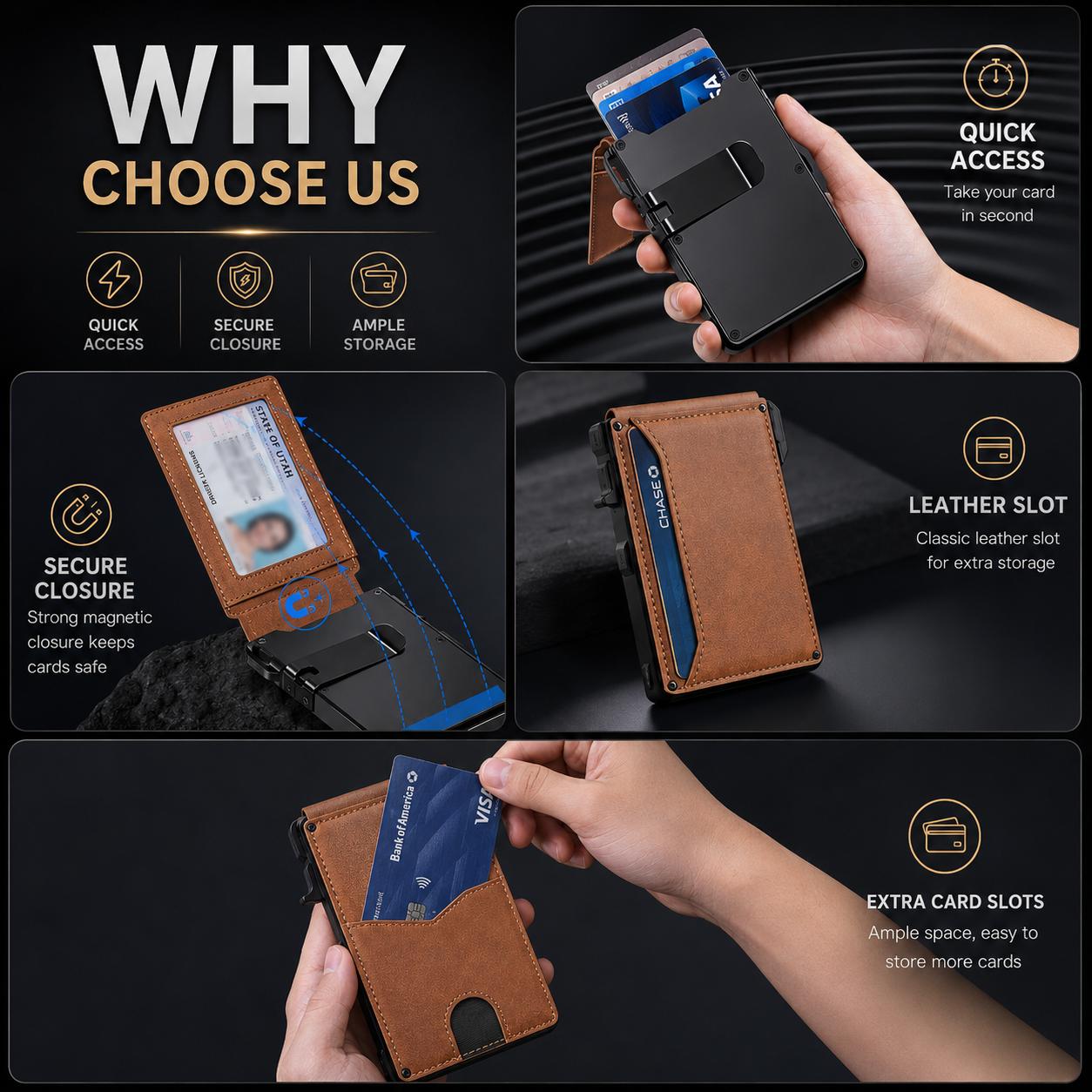 Men's Minimalist Slim Wallet - RFID-Blocking Aluminum Pop-Up Bifold, 9-13 Card Capacity, Money Clip, ID Window, Mens Wallet for RFID Protection Needs, Rfid Blocking Wallets,backpacks for school,cute backpacks for school,bookbag,school backpack Men's Minimalist Slim Wallet - RFID-Blocking Aluminum Pop-Up Bifold, 9-13 Card Capacity, Money Clip, ID Window, Mens Wallet for RFID Protection Needs, Rfid Blocking Wallets,backpacks for school,cute backpacks for school,bookbag,school backpack