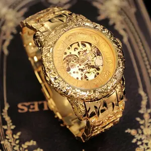 Men's Vintage Dragon Engraving Hollow Out DesigrMechanical Watch, Watches for Men, Men'sValentine's Gifts, Fashion Watch for Party, DailyClothing Decor, Trendy All-match & Exquisite Watchfor Birthday Gift with Box